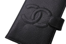 Load image into Gallery viewer, CHANEL シャネル 手帳カバー アジェンダ ココマーク 5番台 5穴リング キャビアスキン ブラック ゴールド金具 美品 中古 4c068072