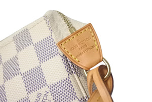 極美品 LOUIS VUITTON ルイヴィトン ポシェットアクセソワール アクセサリーポーチ ダミエ ハンドバッグ N51986 ホワイト 中古 4c068074