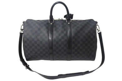 LOUISVUITTON ルイヴィトン キーポルバンドリエール 45 ボストンバッグ N41418 ダミエグラフィット PVC レザー 美品 中古 4c068098