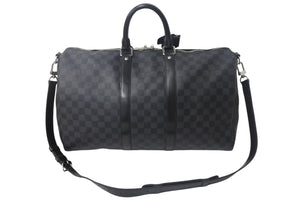 LOUISVUITTON ルイヴィトン キーポルバンドリエール 45 ボストンバッグ N41418 ダミエグラフィット PVC レザー 美品 中古 4c068098