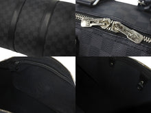 Load image into Gallery viewer, LOUISVUITTON ルイヴィトン キーポルバンドリエール 45 ボストンバッグ N41418 ダミエグラフィット PVC レザー 美品 中古 4c068098