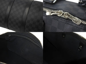 LOUISVUITTON ルイヴィトン キーポルバンドリエール 45 ボストンバッグ N41418 ダミエグラフィット PVC レザー 美品 中古 4c068098