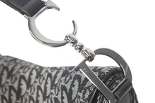 Load image into Gallery viewer, ChristianDior クリスチャンディオール サドルバッグ ハンドバッグ トロッター キャンバス レザー ブラック グレー 美品 中古 4c068099