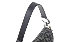 Load image into Gallery viewer, ChristianDior クリスチャンディオール サドルバッグ ハンドバッグ トロッター キャンバス レザー ブラック グレー 美品 中古 4c068099