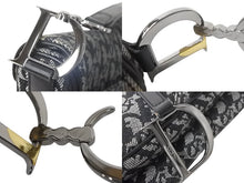 Load image into Gallery viewer, ChristianDior クリスチャンディオール サドルバッグ ハンドバッグ トロッター キャンバス レザー ブラック グレー 美品 中古 4c068099