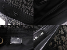 Load image into Gallery viewer, ChristianDior クリスチャンディオール サドルバッグ ハンドバッグ トロッター キャンバス レザー ブラック グレー 美品 中古 4c068099