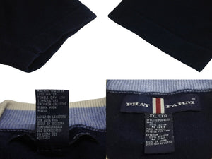 PHAT FARM ファットファーム ニット セーター オーバーサイズ CHINA製 コットン ブルー ホワイト レッド サイズXXL 美品 中古 4c068105
