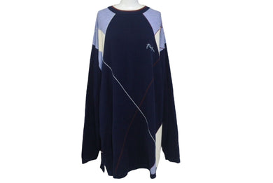 PHAT FARM ファットファーム ニット セーター オーバーサイズ CHINA製 コットン ブルー ホワイト レッド サイズXXL 美品 中古 4c068105