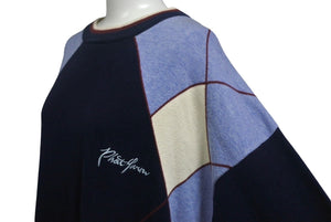 PHAT FARM ファットファーム ニット セーター オーバーサイズ CHINA製 コットン ブルー ホワイト レッド サイズXXL 美品 中古 4c068105