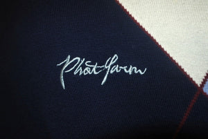 PHAT FARM ファットファーム ニット セーター オーバーサイズ CHINA製 コットン ブルー ホワイト レッド サイズXXL 美品 中古 4c068105