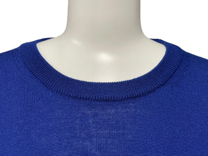 美品 ISAIA イザイア ウール ニット ブルー 青 刺繍 長袖 トップス サイズXL 中古 4c068113