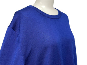 美品 ISAIA イザイア ウール ニット ブルー 青 刺繍 長袖 トップス サイズXL 中古 4c068113