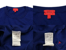 Load image into Gallery viewer, 美品 ISAIA イザイア ウール ニット ブルー 青 刺繍 長袖 トップス サイズXL 中古 4c068113