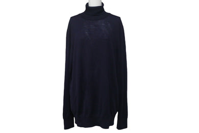 ISAIA イザイア ハイネック タートルネック ニット セーター トップス イタリア製 ウール ネイビー 良品 中古 4c068114 正規品