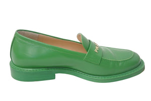 CHANEL × PHARRELL シャネル ファレル・ウィリアムス カプセルコレクション Mocassins ローファー G34695 グリーン カーフスキン サイズ41 良品 中古 4c068118