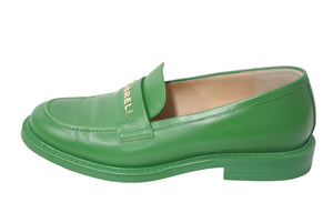 CHANEL × PHARRELL シャネル ファレル・ウィリアムス カプセルコレクション Mocassins ローファー G34695 グリーン カーフスキン サイズ41 良品 中古 4c068118