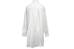 ChristianDior クリスチャンディオール 長袖シャツ BEE ブラウス ドレス イタリア製 コットン ホワイト サイズ36 美品 中古 4c068120
