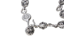 Load image into Gallery viewer, 新品同様 Chrome Hearts クロムハーツ クロスボールブレスレット 69g シルバー925 10リンク 中古 4c068125