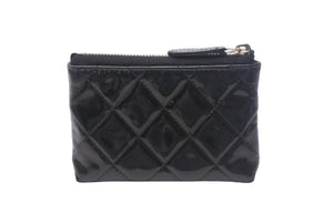 CHANEL シャネル コインケース ココマーク ロゴ 16番台 スペイン製 エナメル ブラック シルバー金具 美品 中古 4c068182
