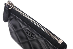 CHANEL シャネル コインケース ココマーク ロゴ 16番台 スペイン製 エナメル ブラック シルバー金具 美品 中古 4c068182