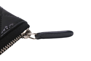 CHANEL シャネル コインケース ココマーク ロゴ 16番台 スペイン製 エナメル ブラック シルバー金具 美品 中古 4c068182