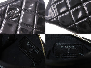 CHANEL シャネル コインケース ココマーク ロゴ 16番台 スペイン製 エナメル ブラック シルバー金具 美品 中古 4c068182
