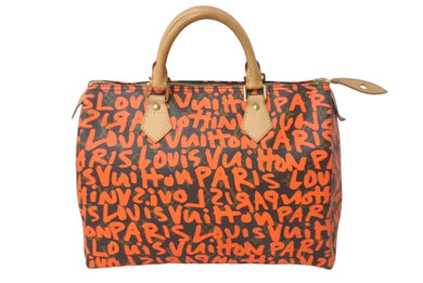 LouisVuitton ルイヴィトン モノグラム グラフィティ スピーディ30 ボストンバッグ M93705 ブラウン オレンジ 美品 中古 4c068205