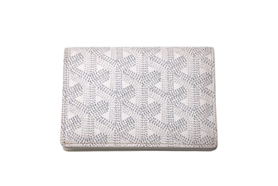 GOYARD ゴヤール マルゼルブ カードケース パスケース MALESHPMLTY50CL50X ホワイト イエロー ヘリンボーン 美品 中古 4c068210