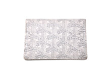 Load image into Gallery viewer, GOYARD ゴヤール マルゼルブ カードケース パスケース MALESHPMLTY50CL50X ホワイト イエロー ヘリンボーン 美品 中古 4c068210