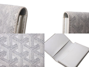 GOYARD ゴヤール マルゼルブ カードケース パスケース MALESHPMLTY50CL50X ホワイト イエロー ヘリンボーン 美品 中古 4c068210