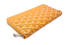 画像をギャラリービューアに読み込む, 極美品 GOYARD ゴヤール マティニョンGM 長財布 ヘリンボーン柄 ラウンドファスナー イエロー 中古 4c068231