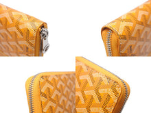 画像をギャラリービューアに読み込む, 極美品 GOYARD ゴヤール マティニョンGM 長財布 ヘリンボーン柄 ラウンドファスナー イエロー 中古 4c068231