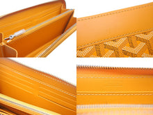 画像をギャラリービューアに読み込む, 極美品 GOYARD ゴヤール マティニョンGM 長財布 ヘリンボーン柄 ラウンドファスナー イエロー 中古 4c068231