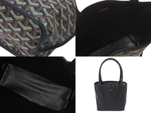 Load image into Gallery viewer, 新品同様 GOYARD ゴヤール アンジュ ミニ ハンドバッグ リバーシブル ミニトートバッグ ブラック PVCコーティングキャンバス 中古 4c068233
