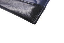 Load image into Gallery viewer, CHANEL シャネル ガブリエル カードケース ラムスキン カーフスキン キルティング ネイビー ブラック ゴールド金具 25番台 美品 中古 4c068268