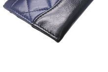Load image into Gallery viewer, CHANEL シャネル ガブリエル カードケース ラムスキン カーフスキン キルティング ネイビー ブラック ゴールド金具 25番台 美品 中古 4c068268