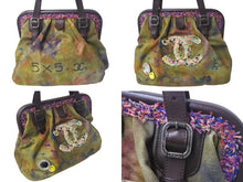 Load image into Gallery viewer, 極美品 CHANEL シャネル エンブロイダリー グラフィティ がま口 ハンドバッグ A92791 ココマーク カーキ 中古 4c068272