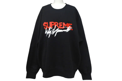 極美品 Supreme シュプリーム Yohjiyamamoto ヨウジヤマモト CrewneckSweat クルーネックスウェット 20FW サイズL ブラック 中古 4c068278 
