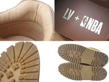 Load image into Gallery viewer, LouisVuitton ルイヴィトン NBA エヌビーエー スニーカー アベス・ライン レザー ブラウン ゴールド金具 サイズ8 1/2 美品 中古 4c068287