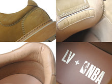 Load image into Gallery viewer, LouisVuitton ルイヴィトン NBA エヌビーエー スニーカー アベス・ライン レザー ブラウン ゴールド金具 サイズ8 1/2 美品 中古 4c068287