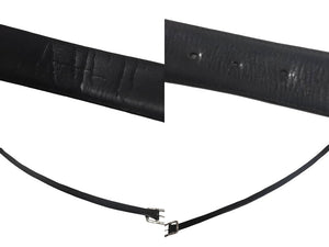 Chrome Hearts クロムハーツ BLT SCRLREC レクタングルスクロール サイズ34 レザーベルト ブラック 美品 中古 4c068292