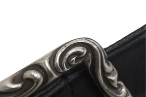 Chrome Hearts クロムハーツ BLT SCRLREC レクタングルスクロール サイズ34 レザーベルト ブラック 美品 中古 4c068292