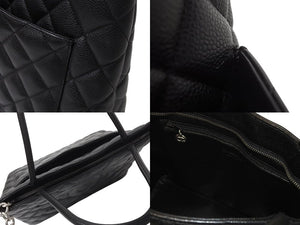 CHANEL シャネル ハンドバッグ 復刻トート キャビアスキン マトラッセ ココマーク 7番台 シルバー金具 美品 中古 4c068299