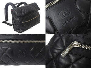 CHANEL シャネル コココクーン リュック デイパック 13番台 イタリア製 レザー ブラック シルバー金具 美品 中古 4c068300