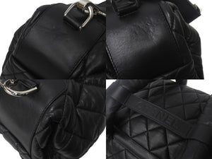 CHANEL シャネル コココクーン リュック デイパック 13番台 イタリア製 レザー ブラック シルバー金具 美品 中古 4c068300