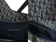 Load image into Gallery viewer, Christian Dior クリスチャン ディオール トロッター サドルバッグ ワンショルダーバッグ キャンバス レザー ネイビー 美品 中古 4c068302