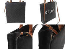 Load image into Gallery viewer, CELINE セリーヌ バーティカルカバ ハンドバッグ 2WAY ブラウン キャンバス カーフスキン トリオンフ 美品 中古 4c068306