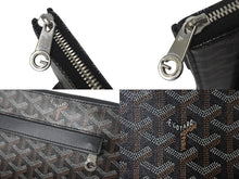 画像をギャラリービューアに読み込む, 極美品 Goyard ゴヤール ソルボンヌ クラッチバッグ セカンドバッグ L字ファスナー コーティングキャンバス レザー ブラック 中古 4c068312