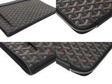画像をギャラリービューアに読み込む, 極美品 Goyard ゴヤール ソルボンヌ クラッチバッグ セカンドバッグ L字ファスナー コーティングキャンバス レザー ブラック 中古 4c068312