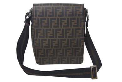 FENDI フェンディ ズッカ柄 ショルダーバッグ 7VA215/B0W イタリア製 PVC ブラウン ブラック シルバー金具 美品 中古 4c068324